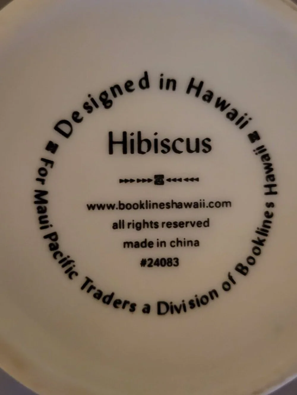 Hibiscus Red White Coffee Tea Mug Designed In Hawaii For Maui Pacific Traders